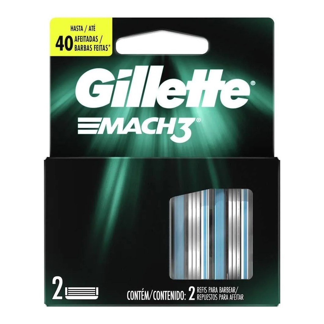 Carga Gillette Mach3 Embalagem com 2 unidades