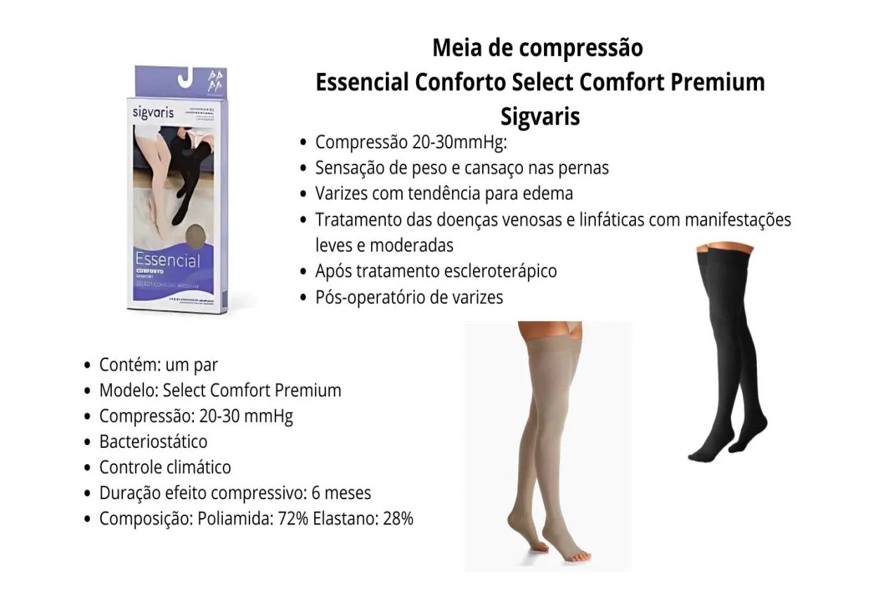 Meia Sigvaris Select Comfort 20-30 Mmhg 7/8 Af 862 Ponteira Aberta Natural G1