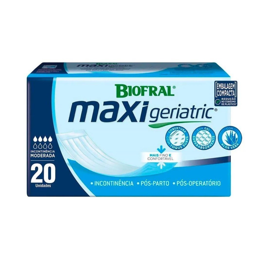 Absorvente Biofral Geriátrico Maxi Geriatric - 8 Pacotes com 20 Tiras