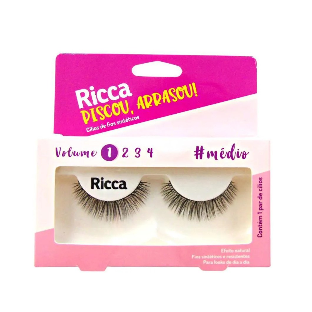Cílios Postiços Ricca Belliz Piscou,arrasou Vol:1 Médio Cód.2672