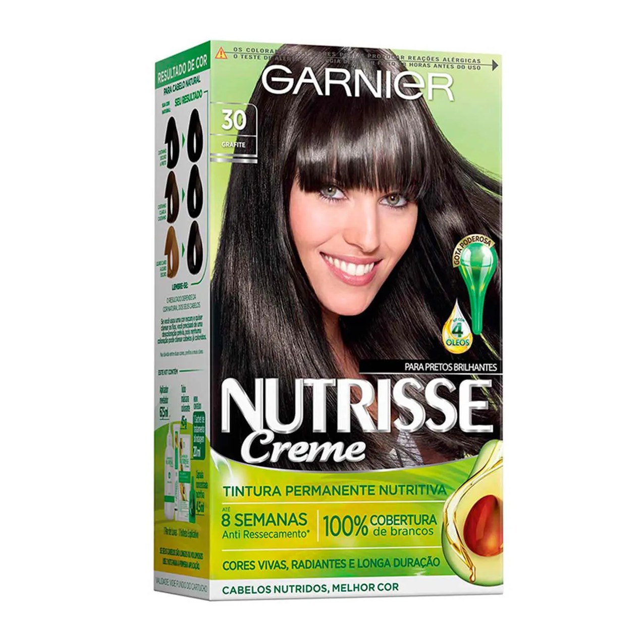 Tinta de Cabelo Permanente Nutrisse Creme - 30 Grafite