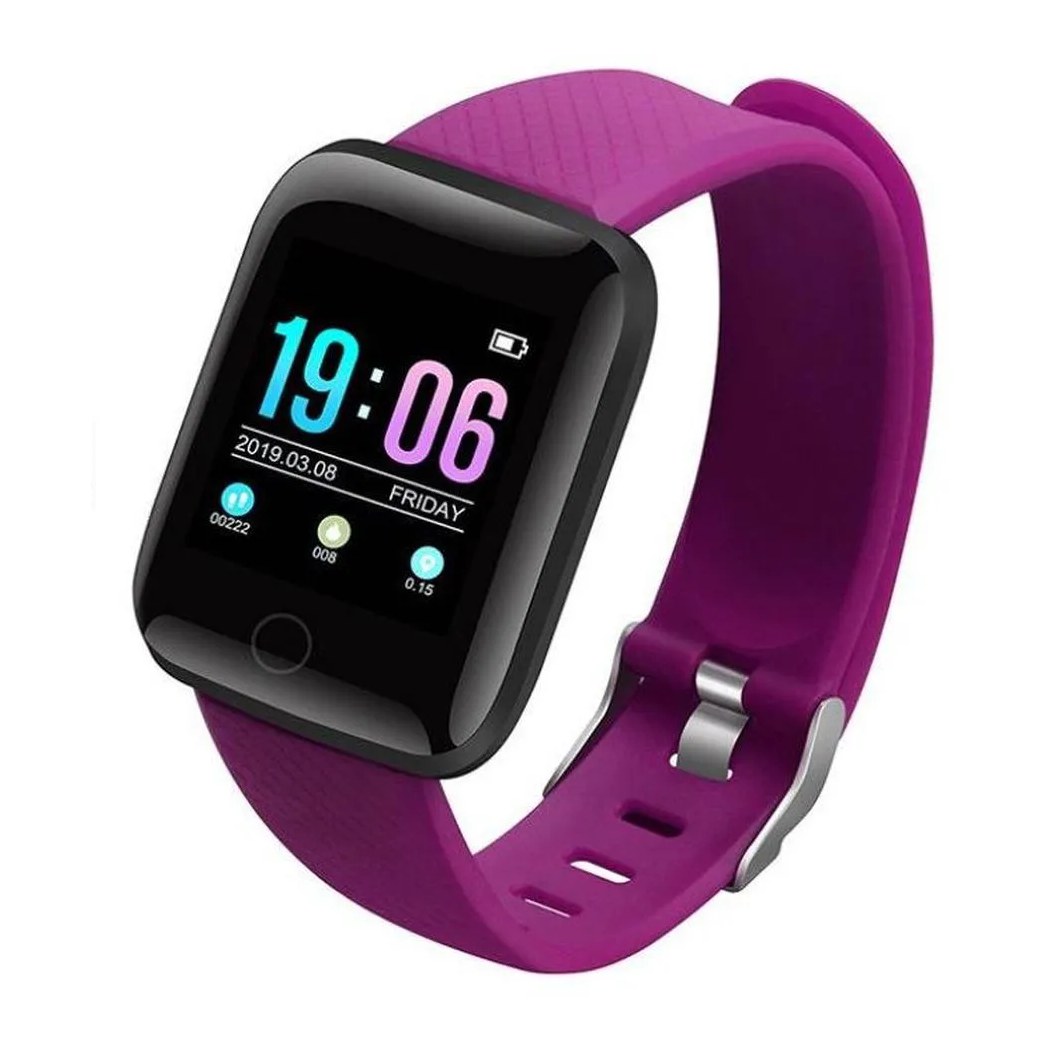Relogio Inteligente Smartwatch D13 Roxo Pedometro Multi - Esportes Km Kcal Fc Pa - Smart Bracelet