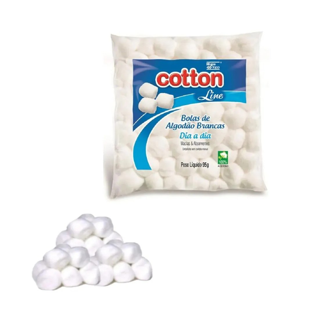 Algodão Hidrófilo Dia a Dia em Bolas Brancas Cotton Line 95g