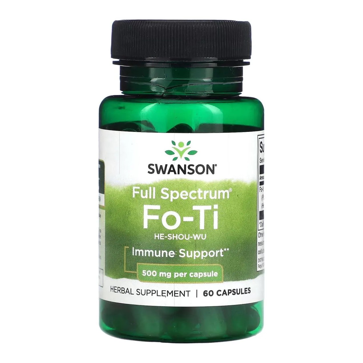 Vitamina Fo & Ti ( He-shou-wu ) 500mg 60 Capsulas Veganas - Swanson