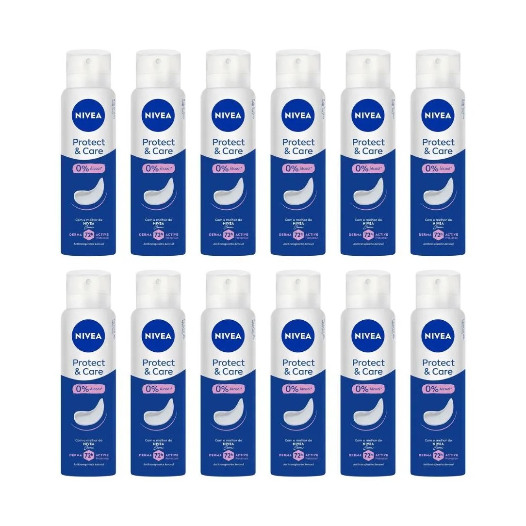 Desodorante Aero Nivea 150ml Fem Protect & Care - Kit C/12Un
