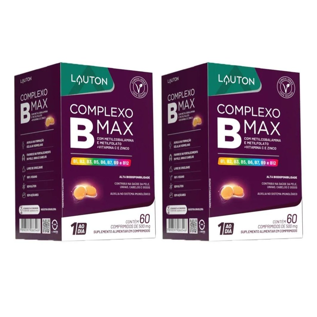 Kit 2x Complexo B Max 60 comprimidos - Lauton