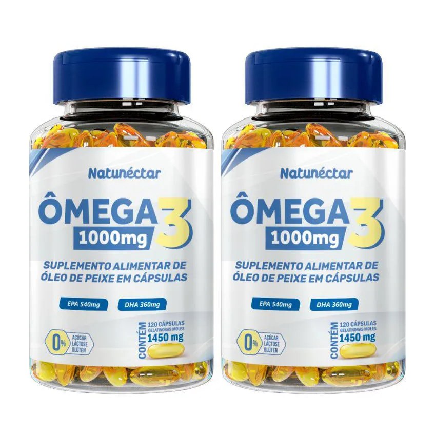 Kit Ômega 3 Suplemento Alimentar Óleo de Peixe Natunectar - 2 Unid (240 Cápsulas)