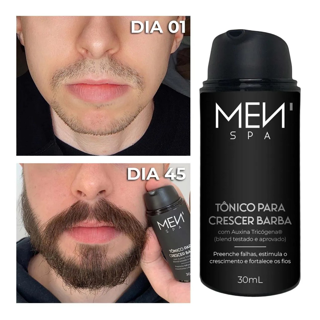 Tônico para Crescer Barba 30 Dias - Acelera e Preenche Falhas 30ml Menspa