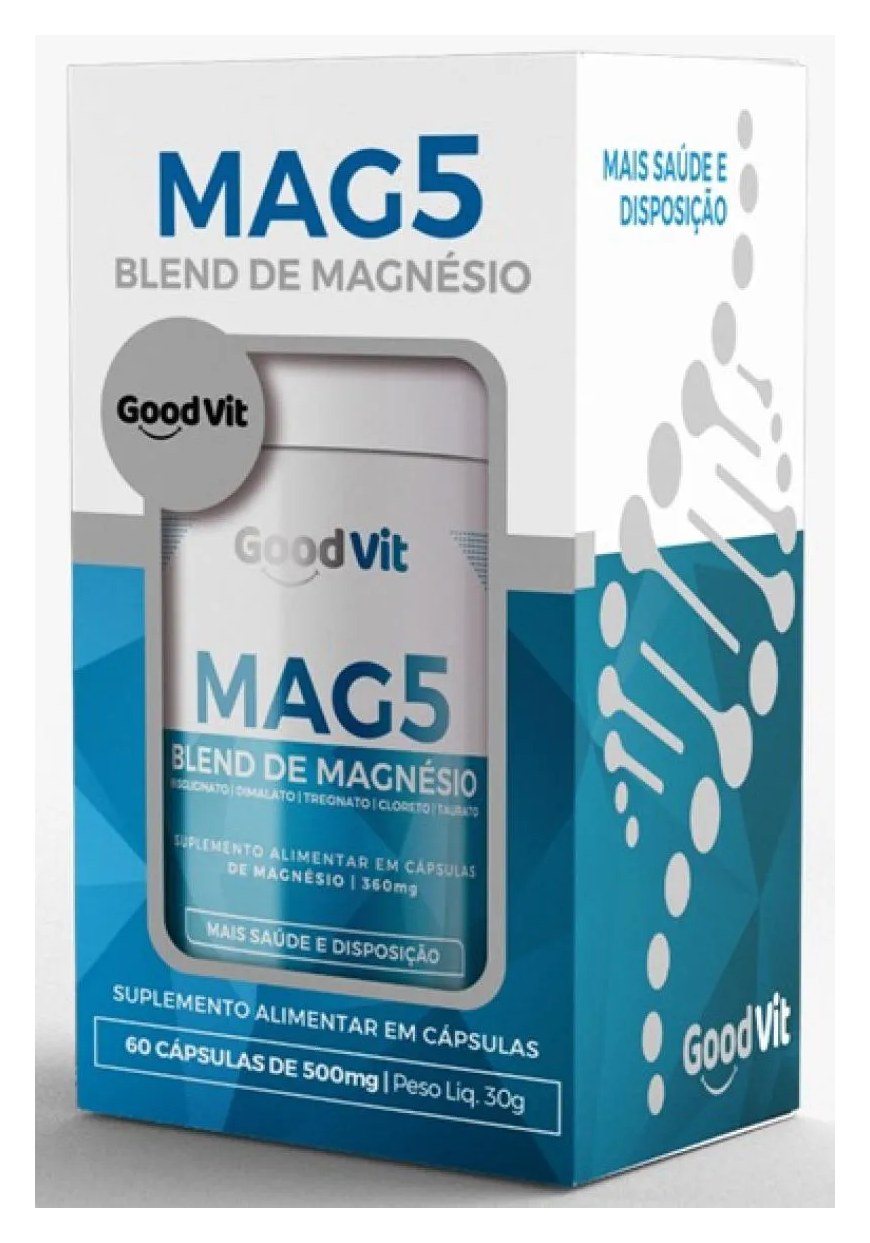 Blend de Magnésio "Mag 5" com 60 Cápsulas de 500Mg