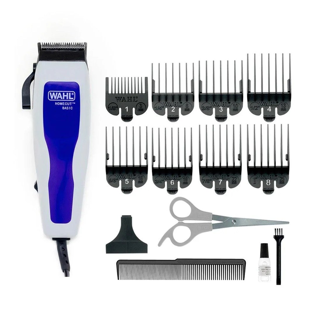 Máquina de Cortar Cabelo Wahl Home - Cut Basic com Alavanca de Ajuste, 8 Pentes de Corte 220