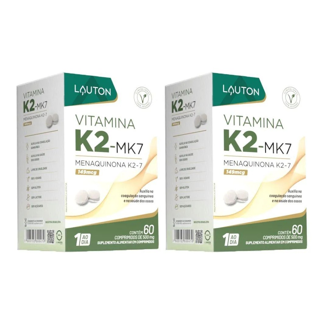 Kit 2x Vitamina K2 (mk-7) 60 comprimidos - Lauton