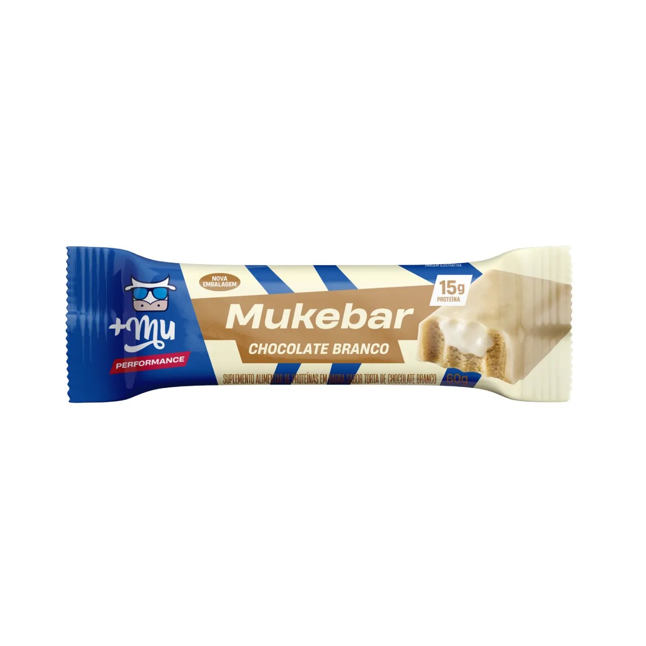 Barra de Proteína Mukebar +Mu Performance Chocolate Branco 60g