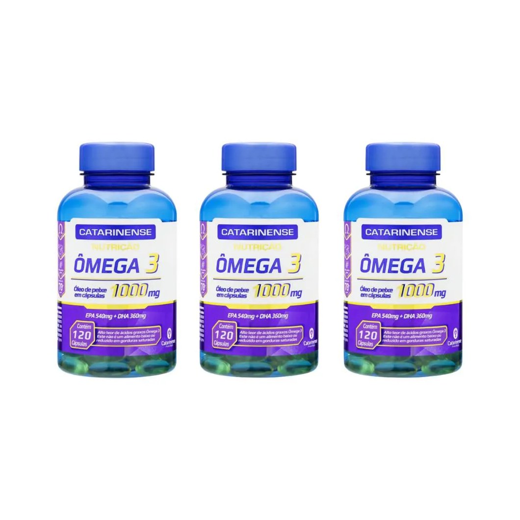KIT 3 ÔMEGA 3 1000MG - 120 CAPS - CATARINENSE