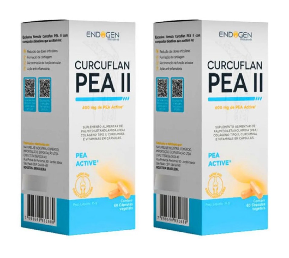 Kit 2 Curcuflan Pea Il Palmitoiletanolamida 60 cápsulas Veg