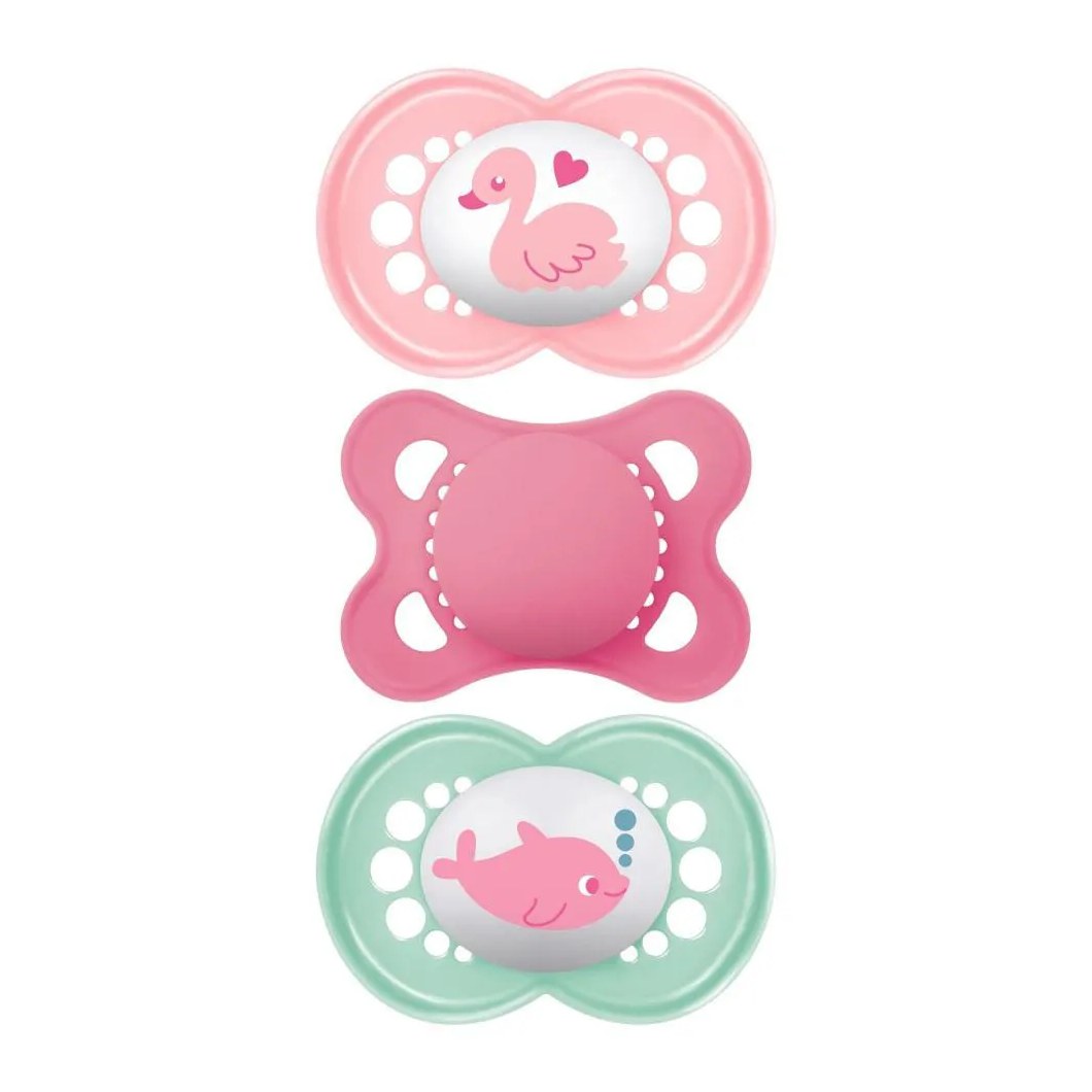 Kit com 3 Chupetas Original Bico de Silicone 0M+ Rosa - Mam