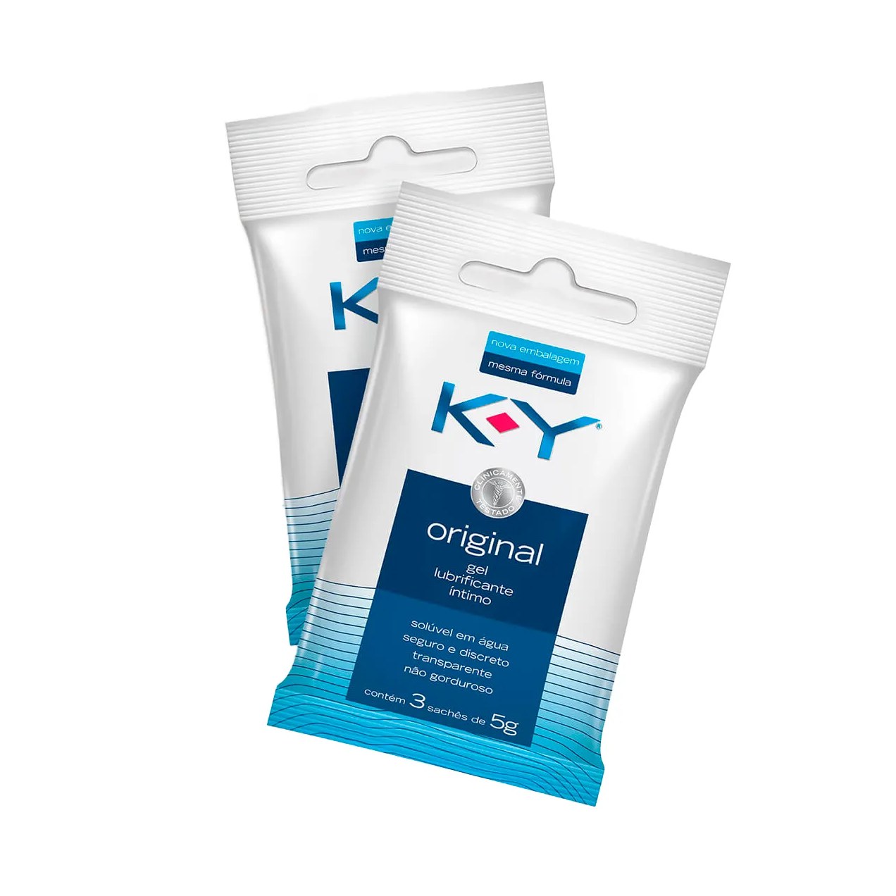 Gel Lubrificante Íntimo K-Y Original com 3 unidades de 5g cada