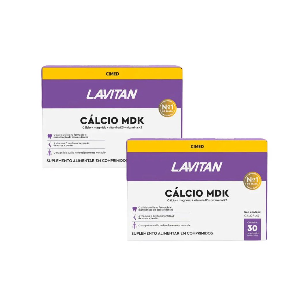Kit 2 Lavitan Cálcio Mdk - 30 Cpr - Cimed