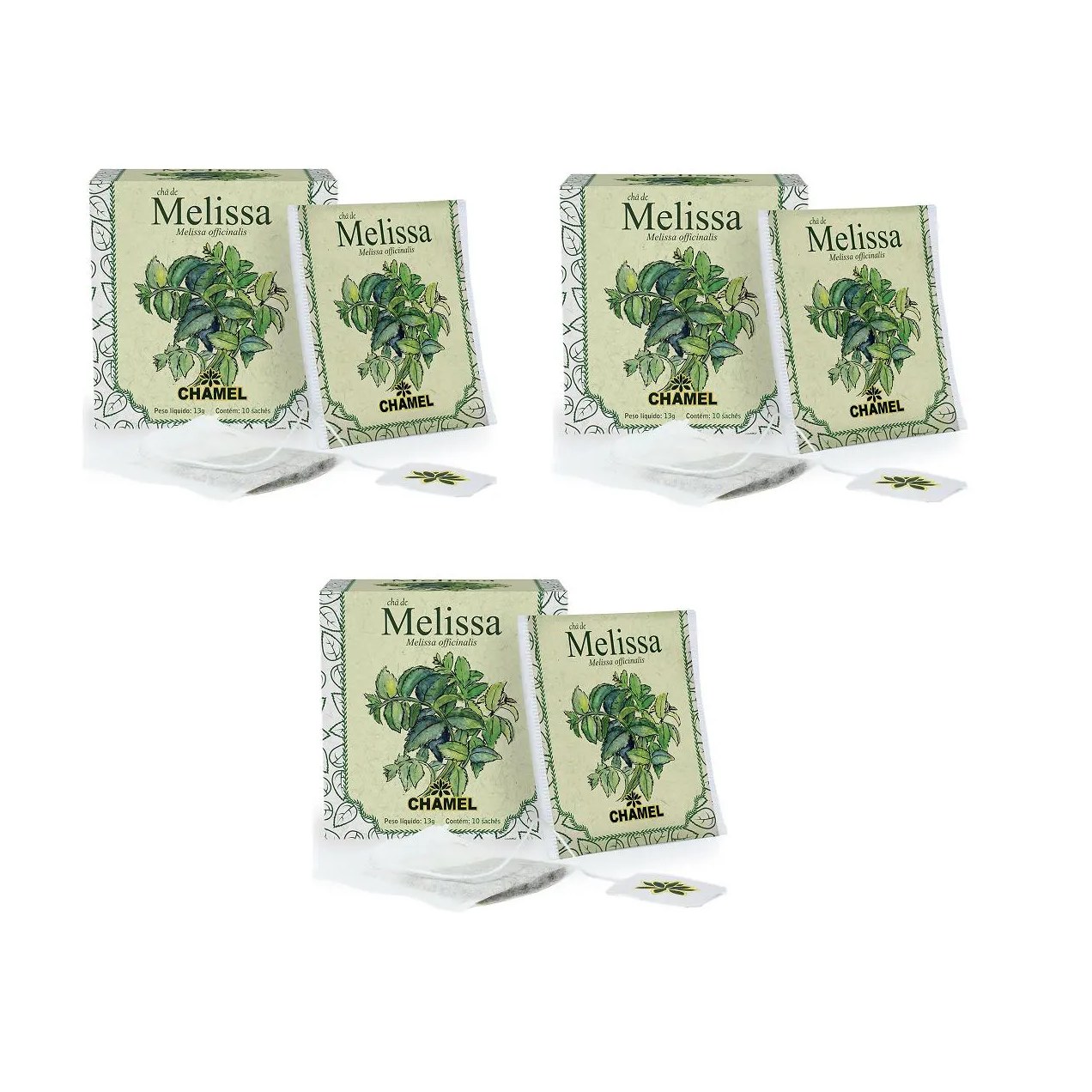 Kit 03 Chá de Melissa com 10 Sachês 13g - Chamel