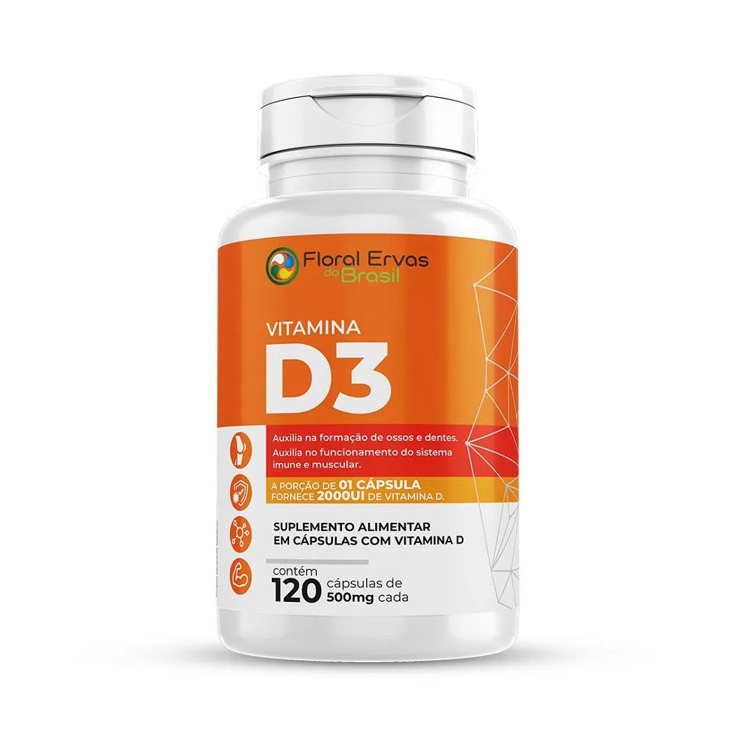 Vitamina D3 120 Cápsulas 2.000 Ui Por Cápsula Floral Ervas