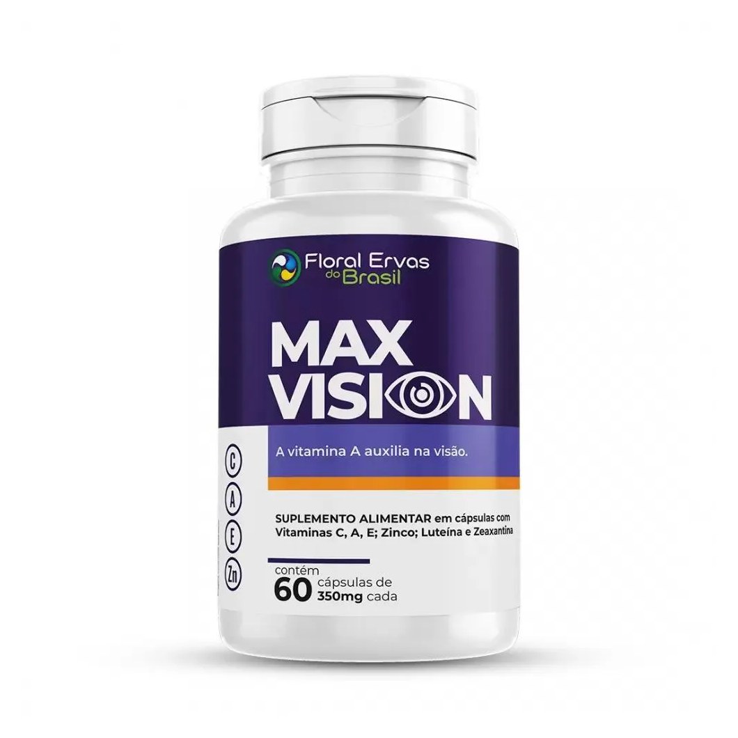 Max Vision 60 Cápsulas Luteína Zeaxantina Vitamina A C E Zn