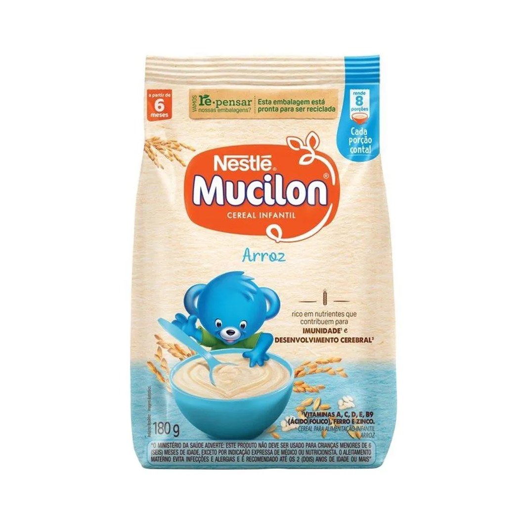 Mucilon Arroz 180g Sachê - Embalagem com 12 unidades