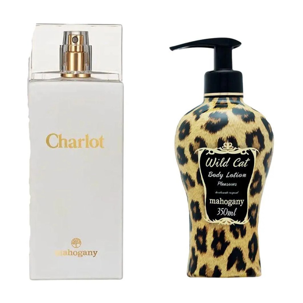 KIT FRAGRâNCIA CHARLOT + HIDRATANTE WILD CAT MAHOGANY 350ML