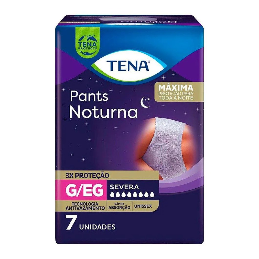 Roupa Íntima Tena Pants Noturna Tamanho G/eg - 8 Pacotes com 7 Fraldas - Total 56 Tiras Gxg