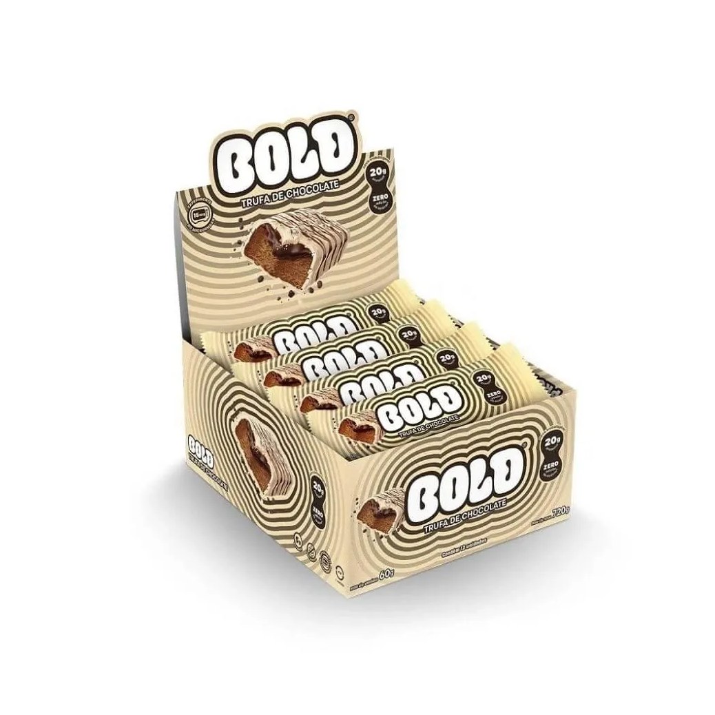 Bold Bar Display (12 Unid de 60g) - Sabor: Trufa de Chocolate.