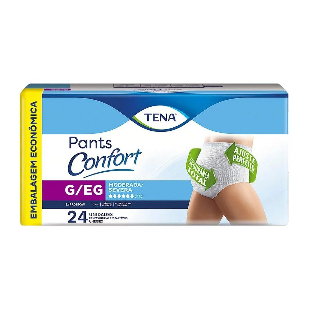 Fralda Tena Adulto Pants Confort G/eg, 4 Pacotes C/ 24 Fraldas Gxg