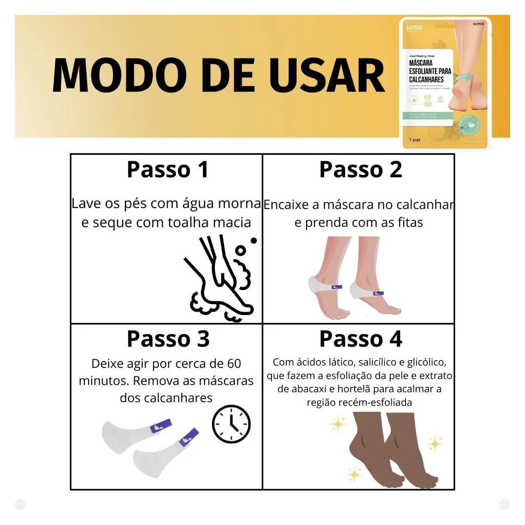 Máscara Esfoliante para Calcanhares Kiss New York Kehm01b