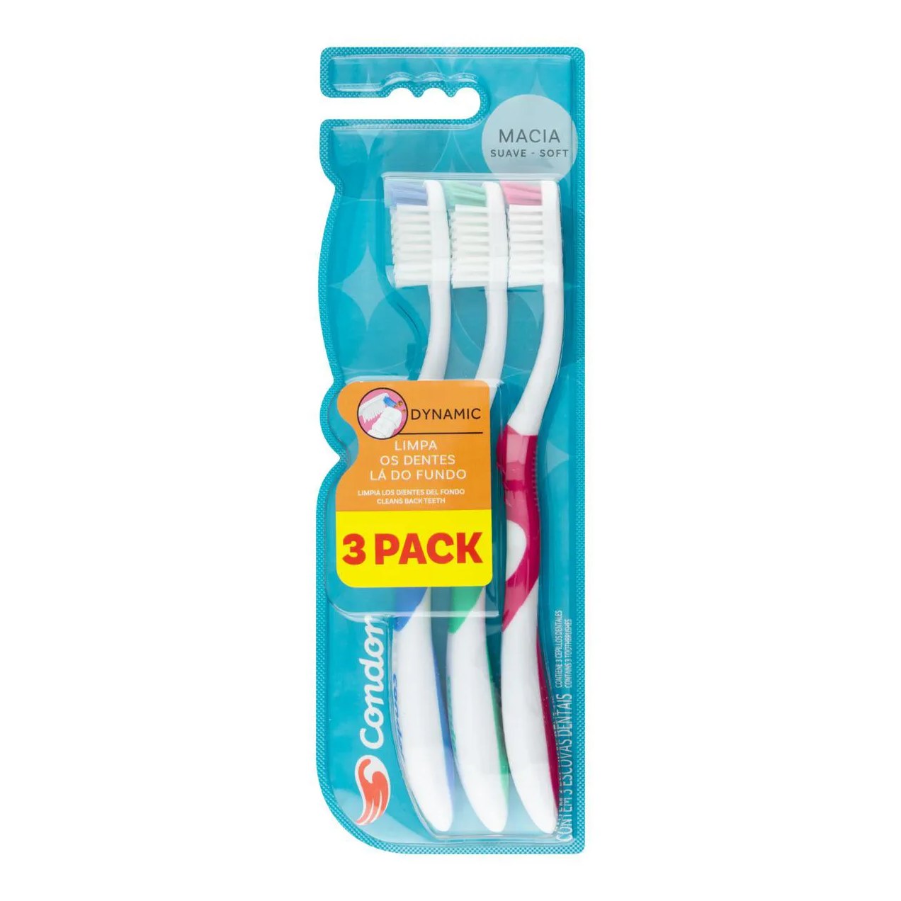 Escova Dental Macia Condor Dynamic 3 Unidades