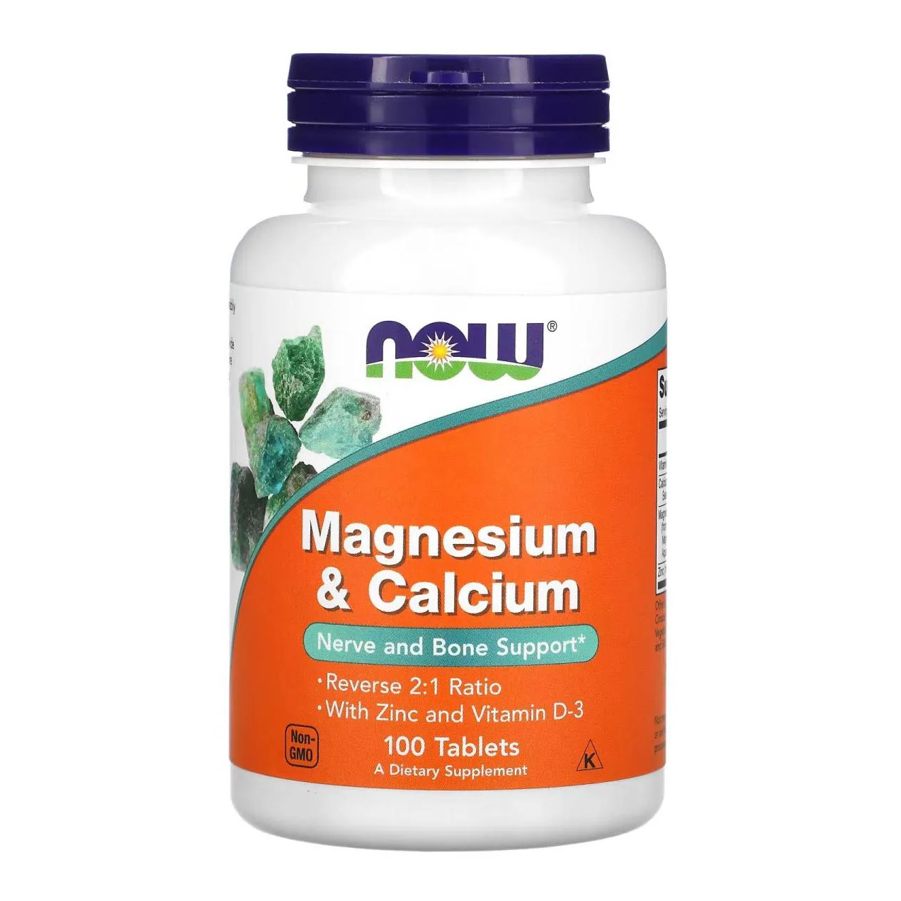 Magnesio 800mg e Calcio 400mg 100 Tabletes - Now Foods