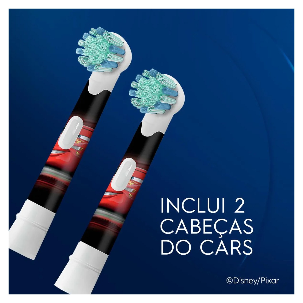 Refil Escova de Dente Elétrica Infantil Oral-B Disney Pixar Carros 2 Unidades