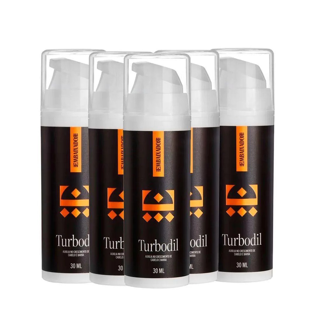 Kit 5 Blend Crescimento Barba e Cabelo Turbodil Embaixador 30ml