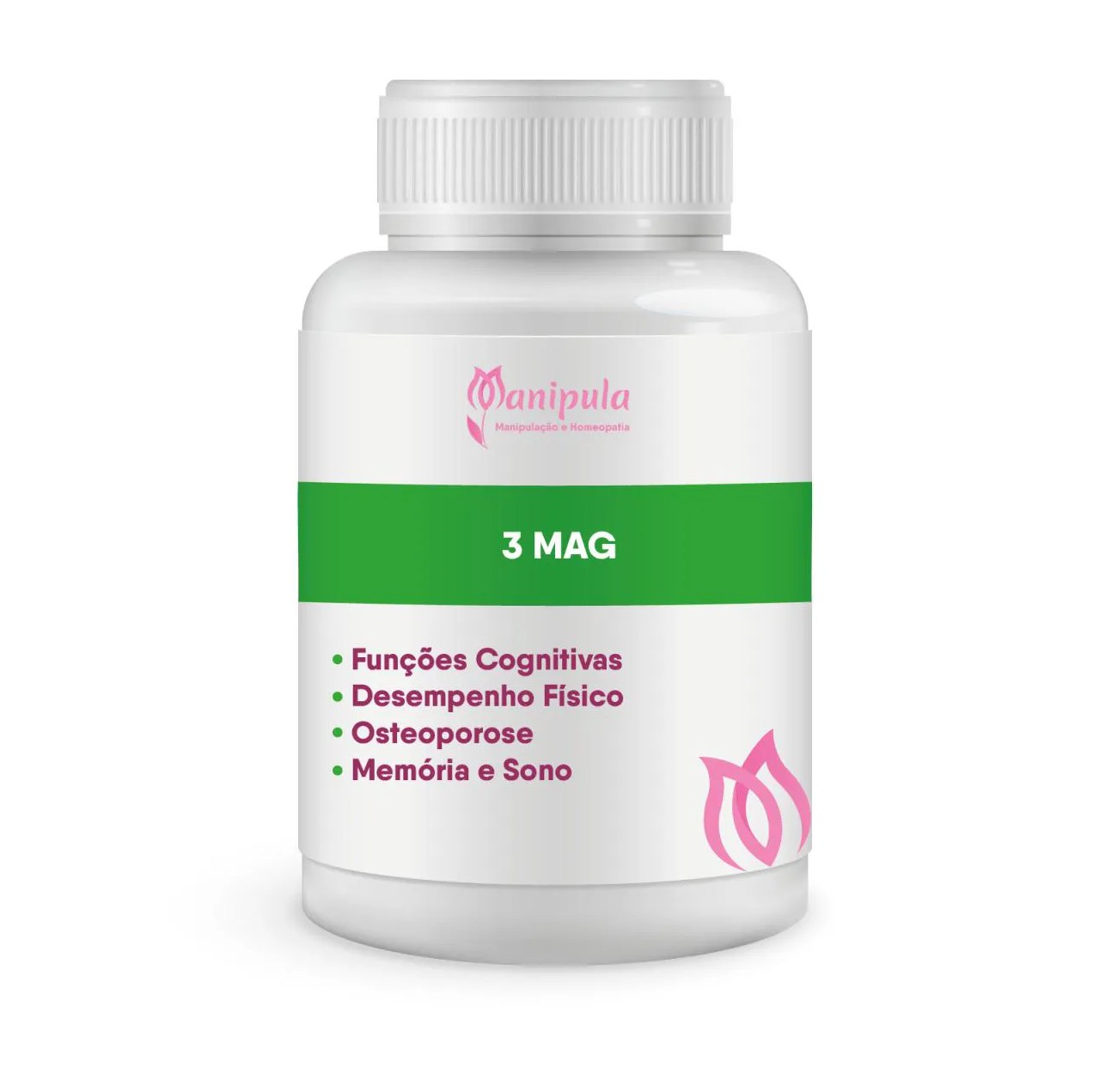3 Mag - Pool de Magnesio (dimalato-treonato-bisglicinato Quelado) 30 Doses