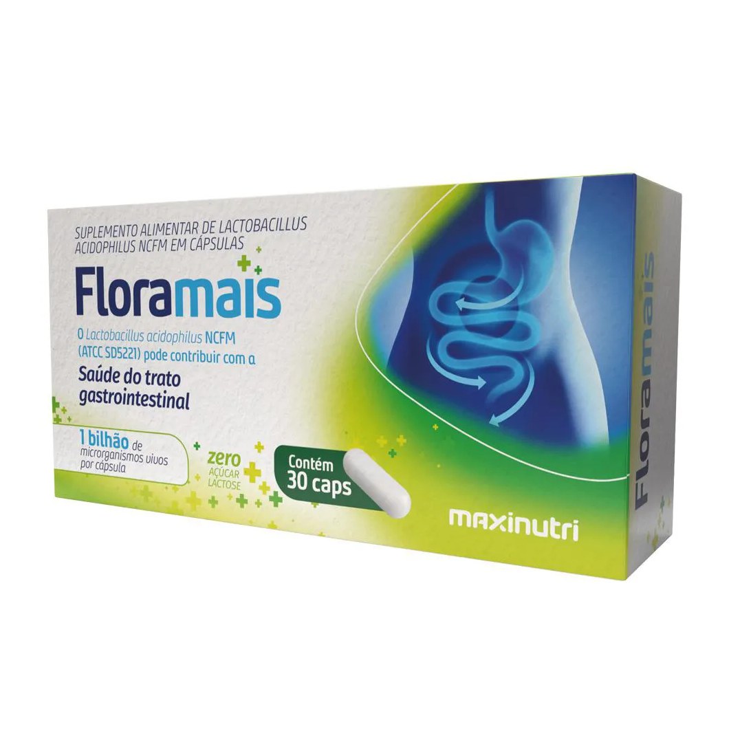 Floramais Probiotico Lactobacillus 30 Cápsulas Maxinutri