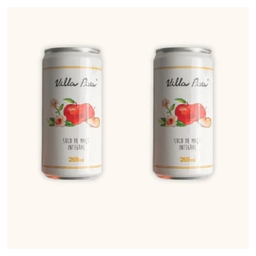 Kit 2x: Suco de Maçã Integral Sem Açúcar Lata Villa Piva 269ml