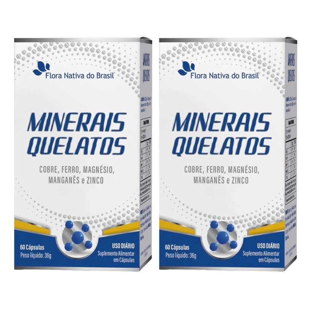 Kit 2x Minerais Quelatos 60 cápsulas - Flora Nativa