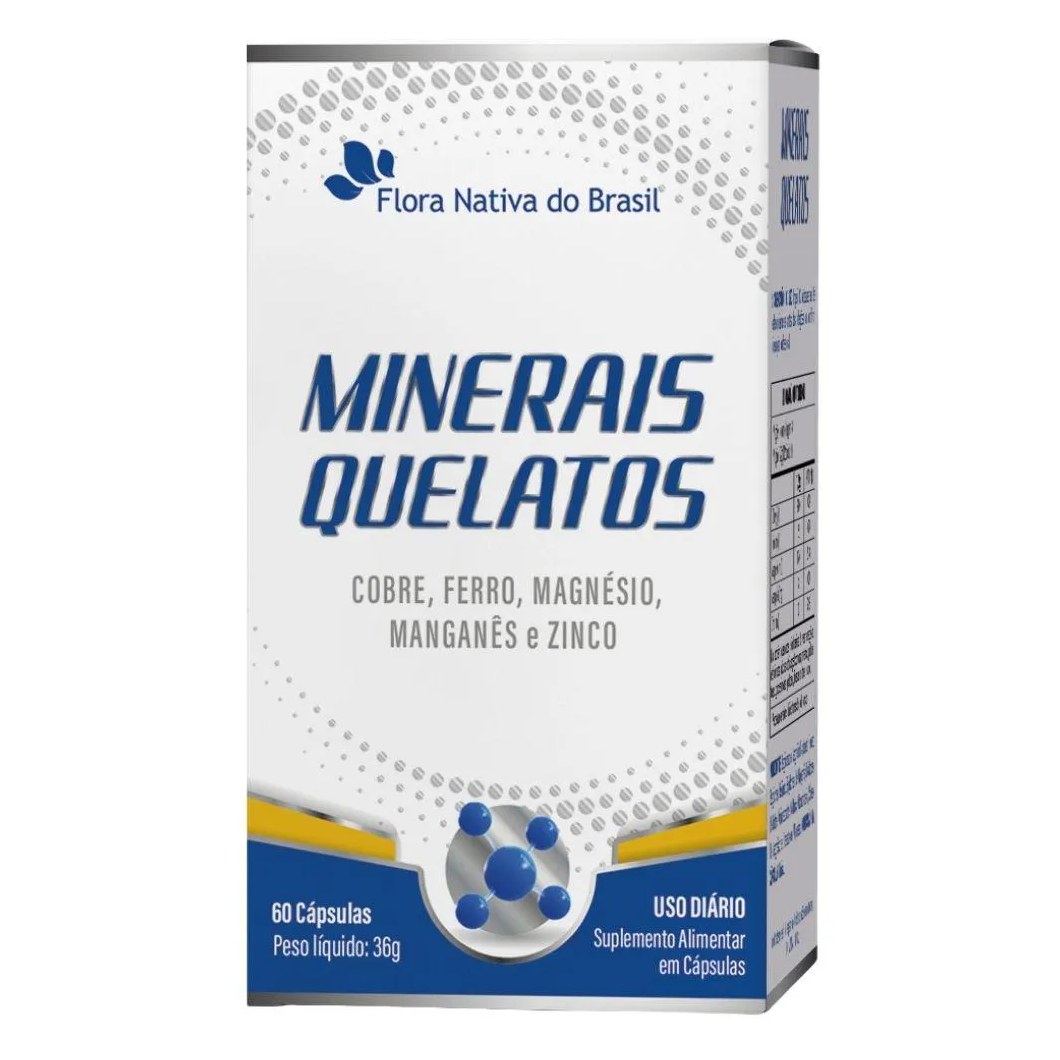 Minerais Quelatos 60 cápsulas - Flora Nativa