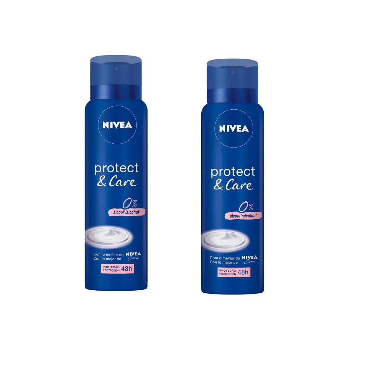 Kit 2 Desodorante Nivea Protect & Care 150ml 0%álcool -nivea
