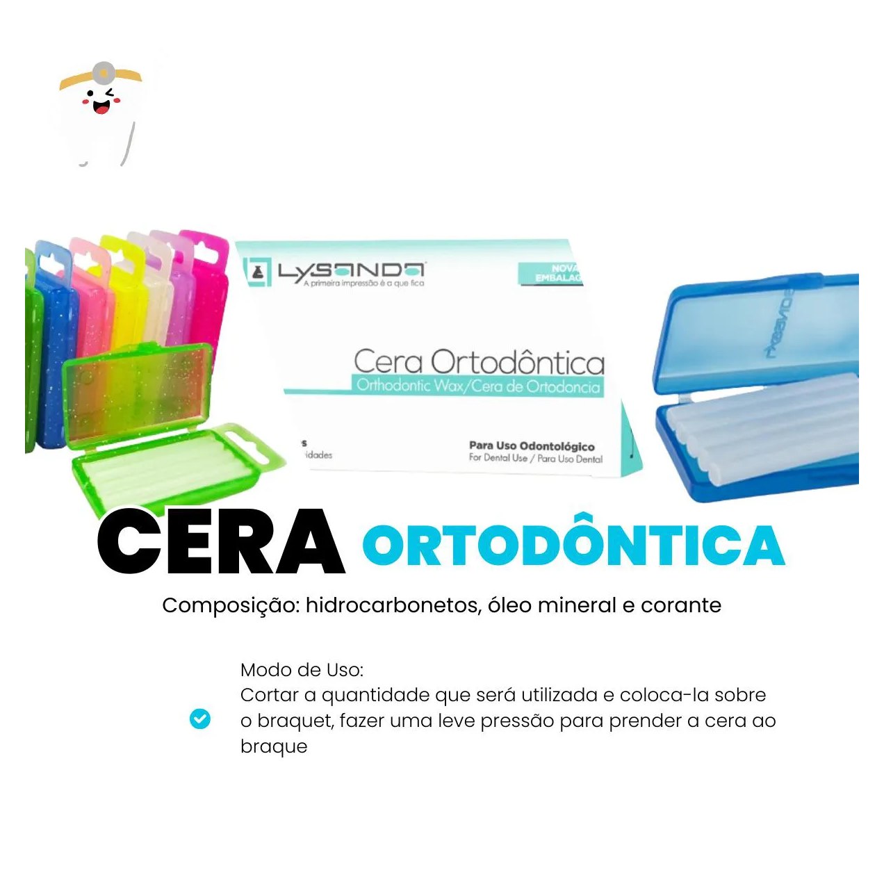 Cera Ortodôntica para Aparelho Proteção Labios 50 Bastões