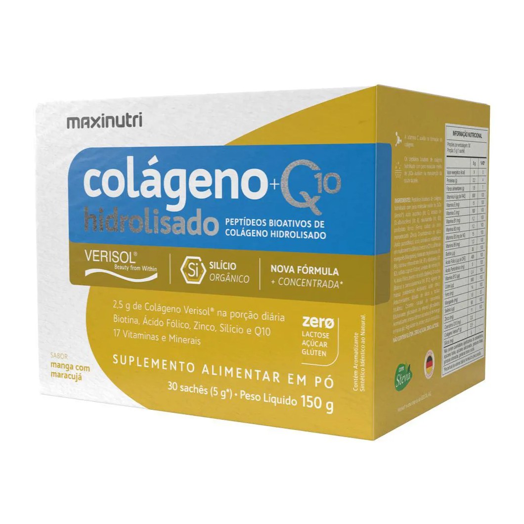 COLáGENO VERISOL SACHêS MANGA/MARACUJá + Q10 MAXINUTRI