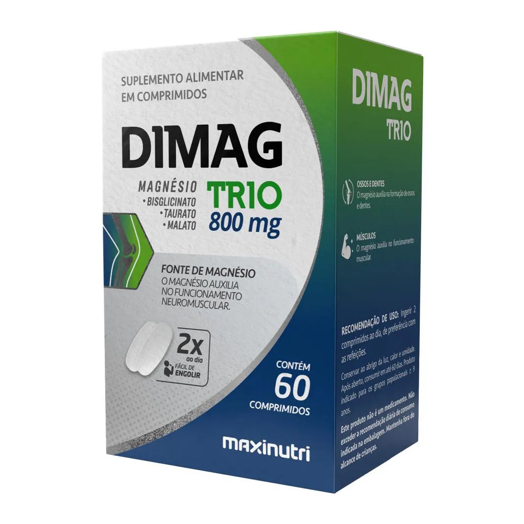 Dimag Trio Magnésio Bisglicinato Taurato E Malato 60 cápsulas Maxinutri