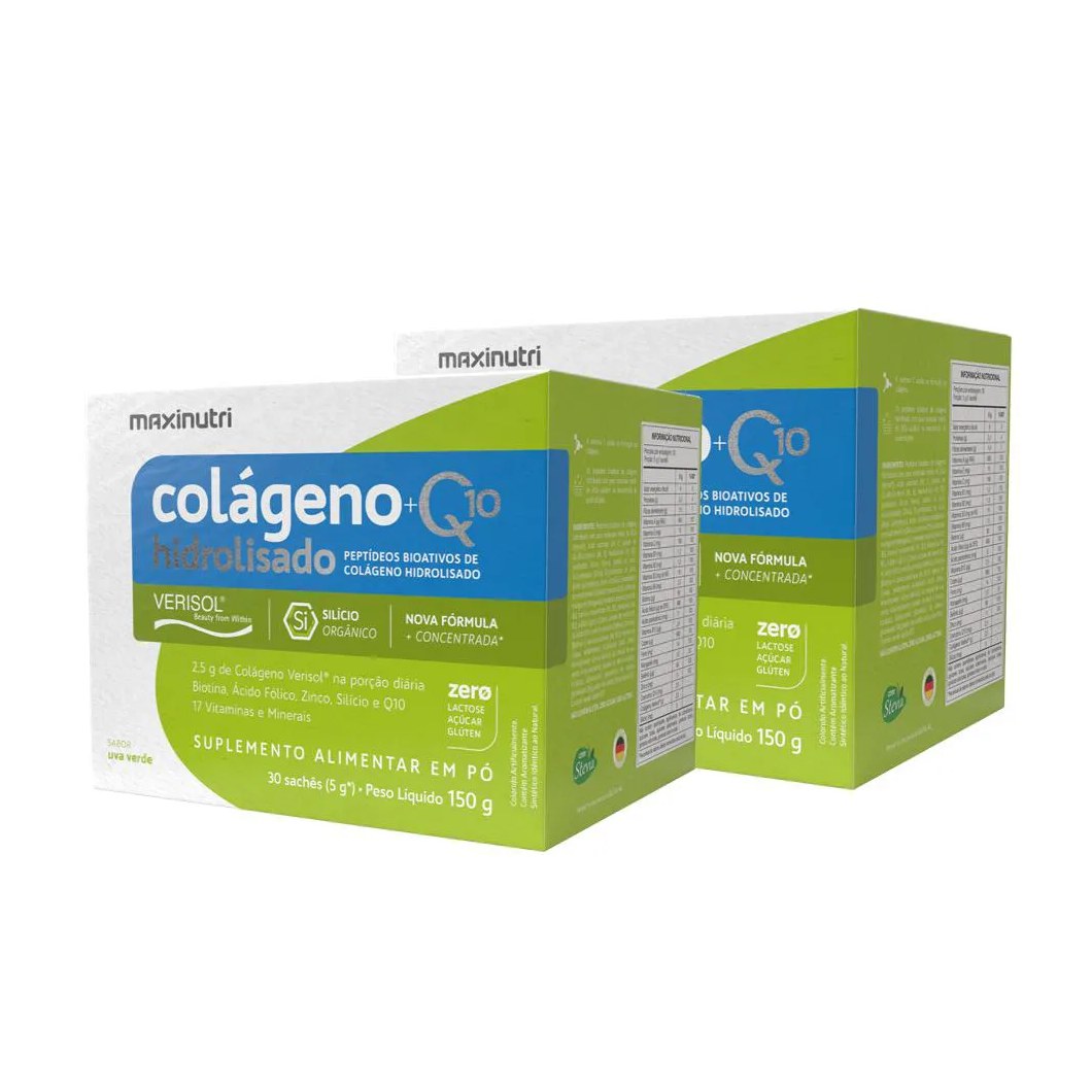 Kit 2 Colágeno Hidrolisado Verisol Sache Uva Verde Maxinutri