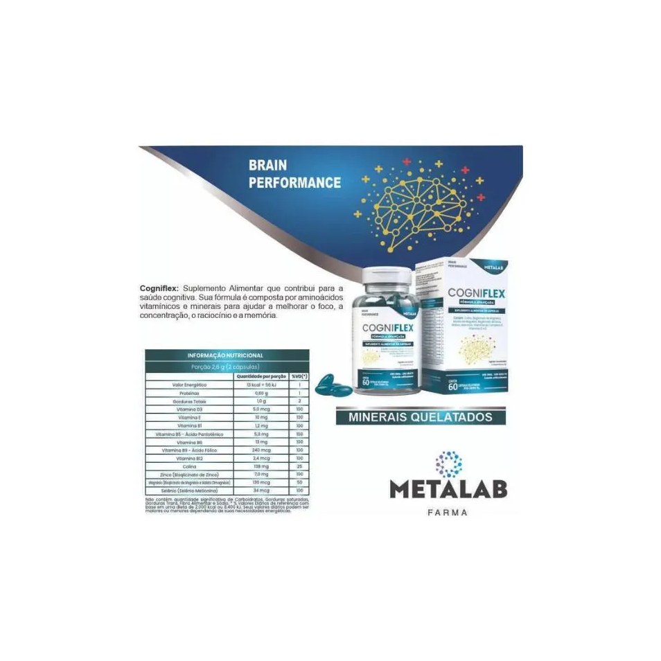 Cogniflex com 60 cápsulas Similar ao Cogmax