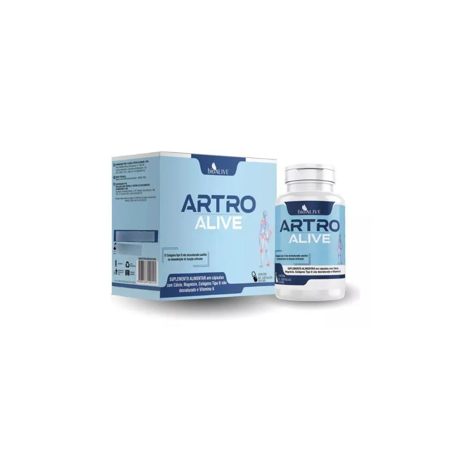 Colágeno Tipo 2 Mdk Artro Alive - 60 cápsulas Sabor cápsulas de Gelatina de Fácil Deglutição