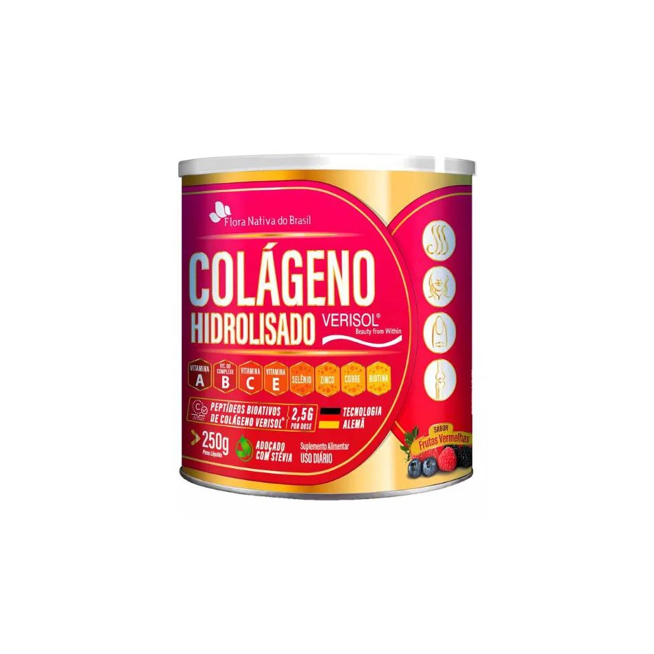 Colágeno Verisol Frutas Vermelhas 250g - Flora Nativa