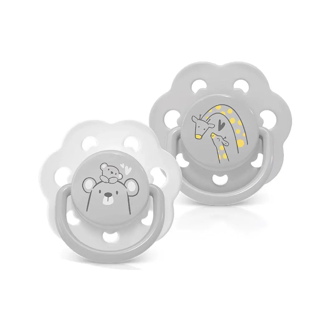 Kit com 2 Chupetas Bico em Silicone Candy 0M+ Neutral Lillo