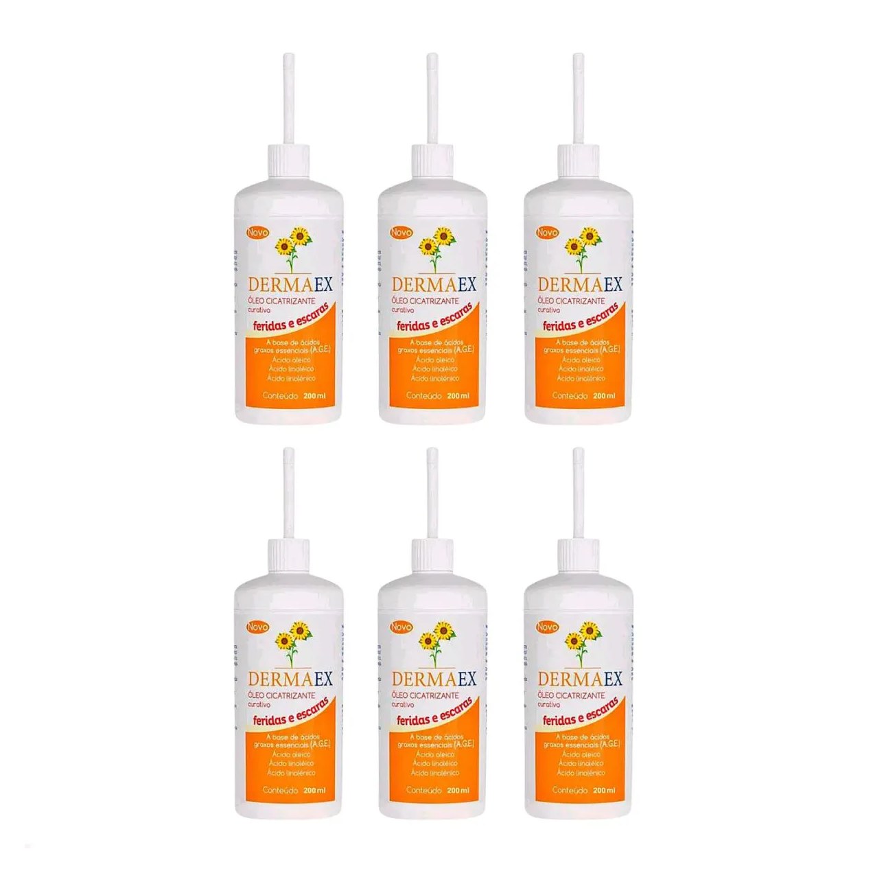 Kit com 6 - Óleo de Girassol Cicatrizante Dermaex 200Ml