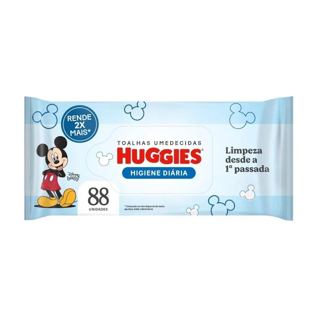 Lenços Umedecidos Huggies Tripla Proteção - Embalagem C/ 88 unidades